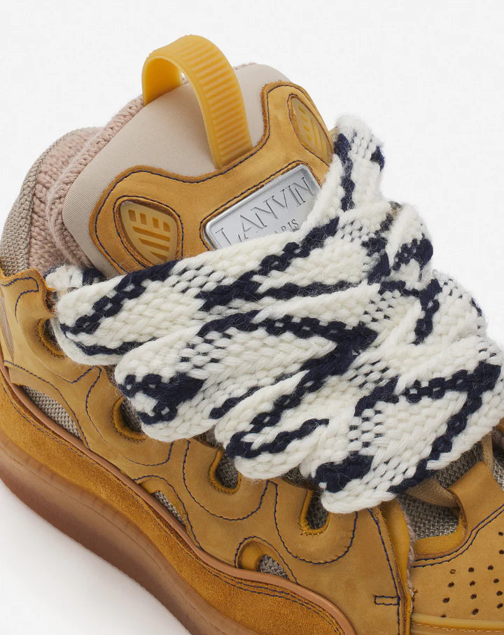 LANVIN LEATHER CURB SNEAKERS 'HONEY'