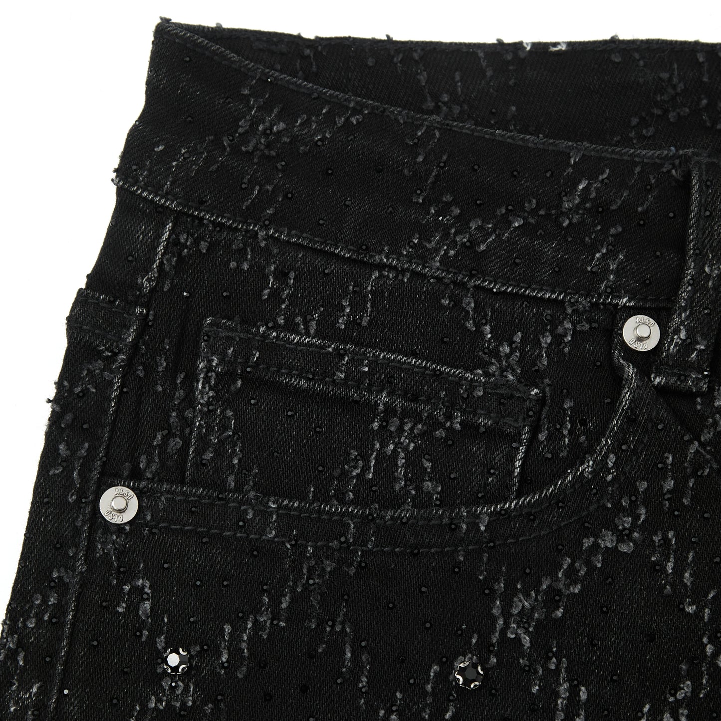 AS 'GEMSTONE' SHORTS - BLACK WASH