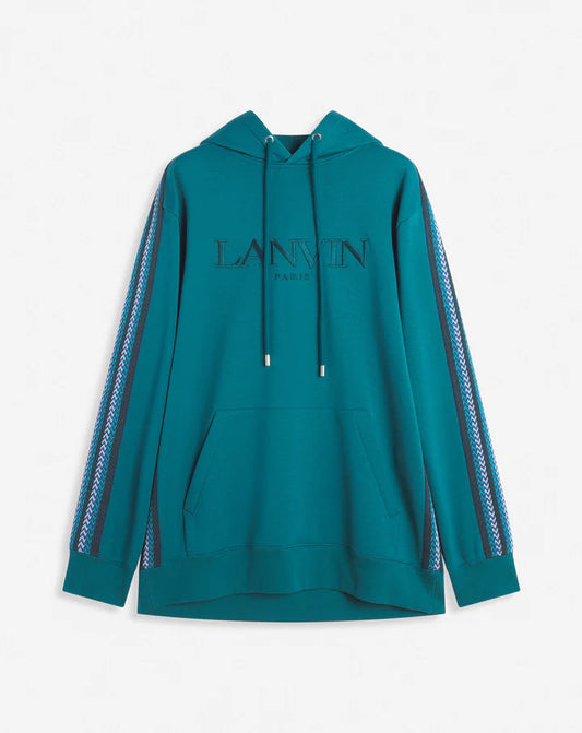 LANVIN OVERSIZED EMBROIDERED SIDE CURB HOODIE 'DRAGON'