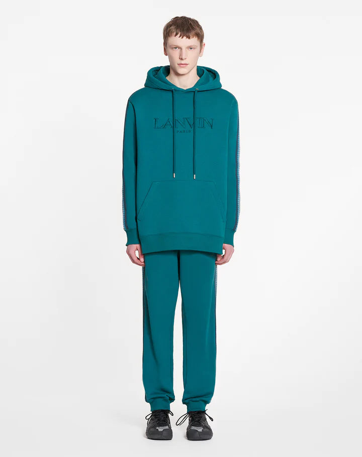 LANVIN OVERSIZED EMBROIDERED SIDE CURB HOODIE 'DRAGON'