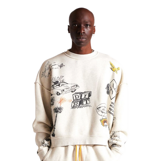 DSM DOODLE CREWNECK SWEATSHIRT - GREY