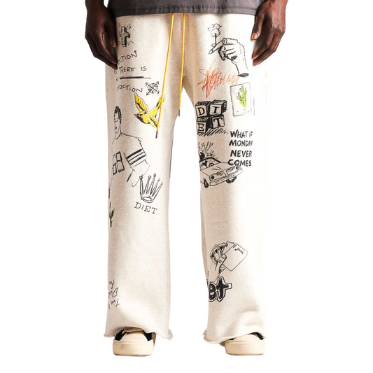 DSM DOODLE SWEATPANTS - GREY