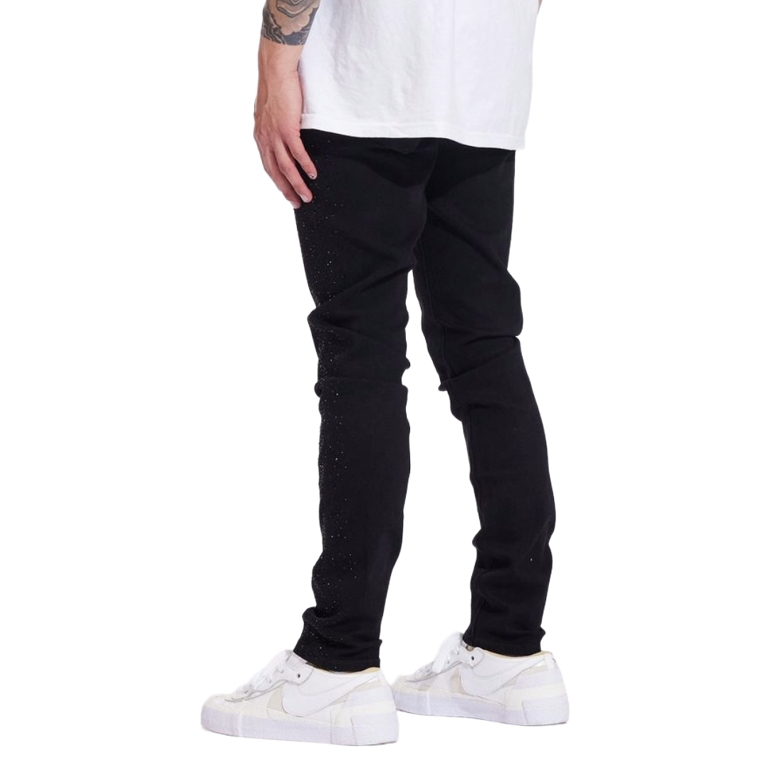 EMBELLISH FROST DENIM - BLACK