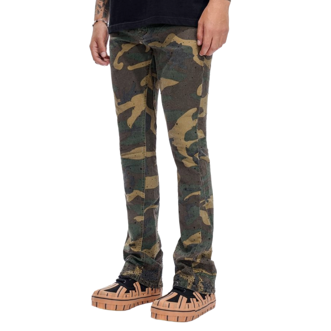 VALABASAS RECON FOILAGE GREEN STACKED JEANS