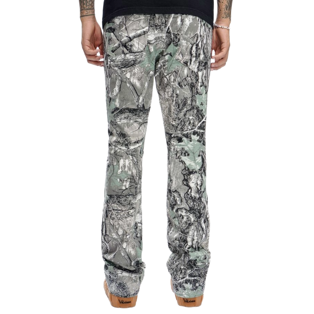 VALABASAS GREY FOREST STACKED JEANS