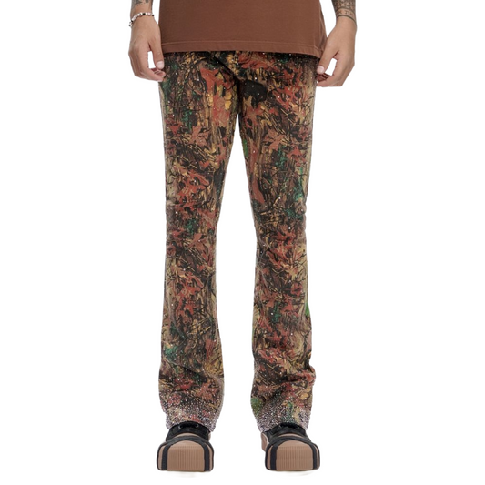 VALABASAS LEAF CAMO STACKED JEANS