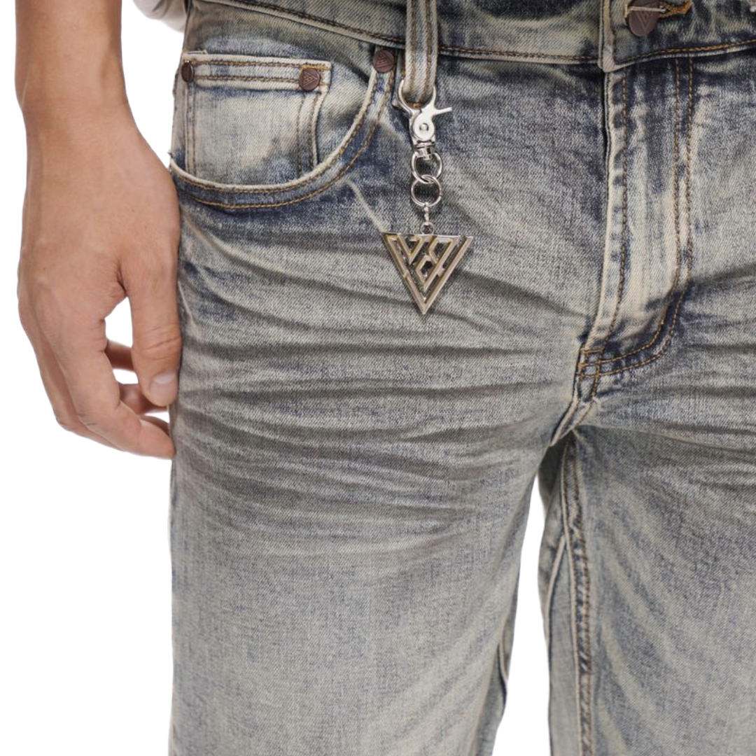 VALABASAS "FAX" LT BLUE WASH STACKED DENIM