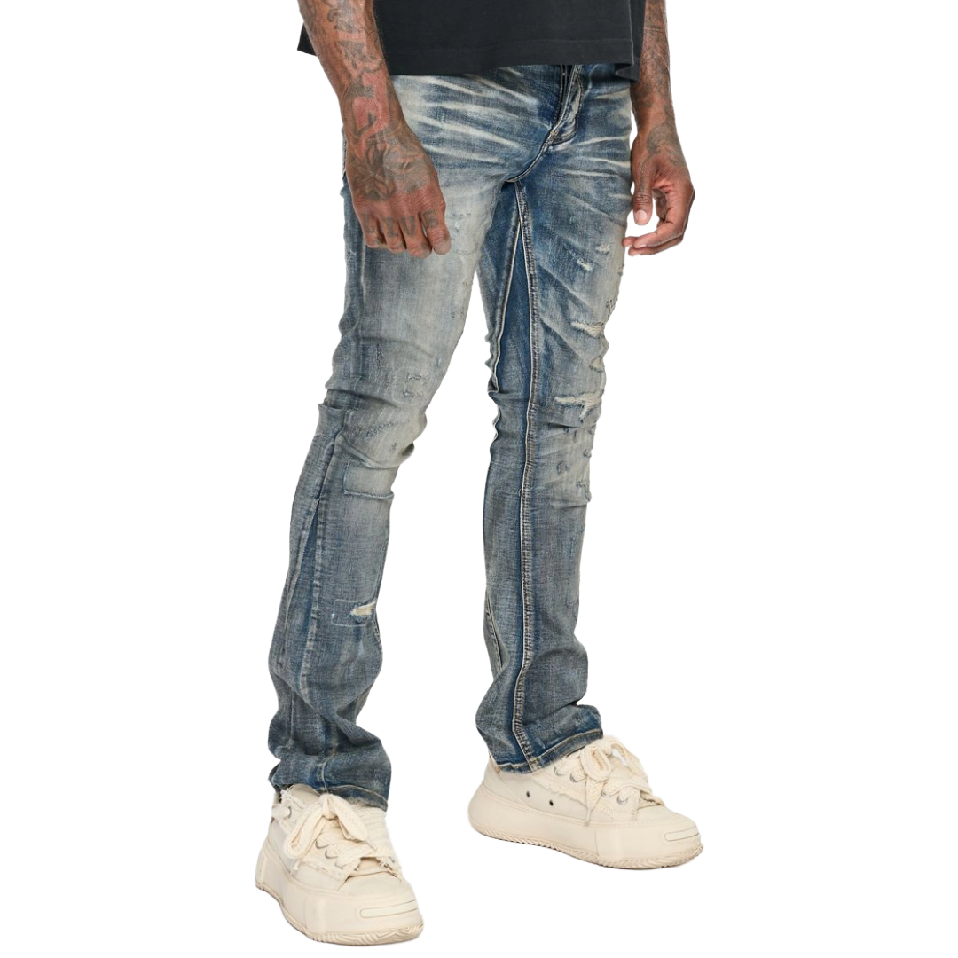 VALABASAS "HIBIT" VINTAGE BLUE STACKED FLARE JEAN