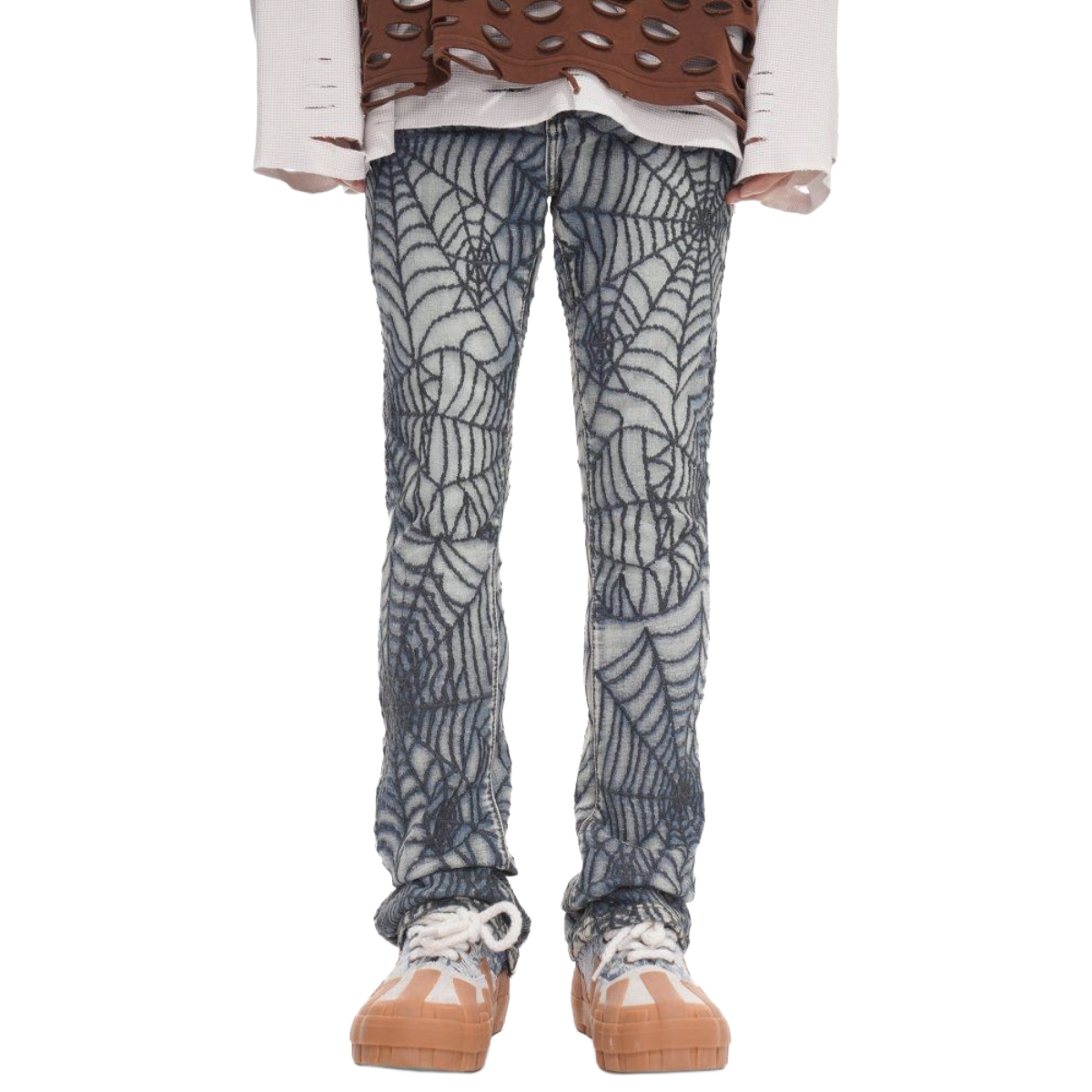 VALABASAS OPERATOR SPIDER LT BLUE STACKED FLARE JEAN