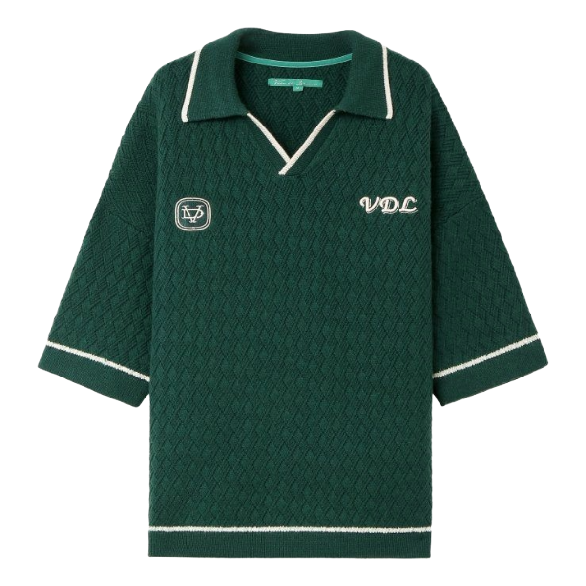 VDL SOLIS KNIT POLO - GREEN (CASHMERE BLEND)