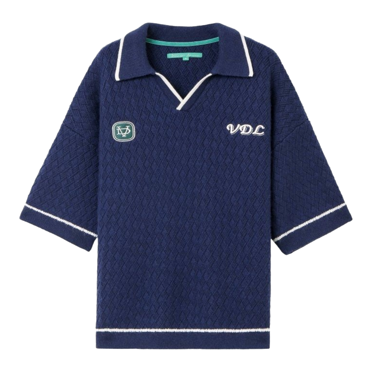 VDL SOLIS KNIT POLO - BLUE (CASHMERE BLEND)