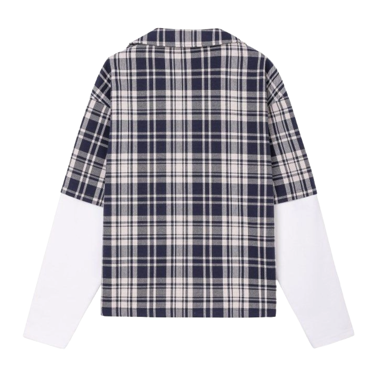 VDL LUZ PLAID BUTTON DOWN - BLUE / WHITE (COTTON BLEND)