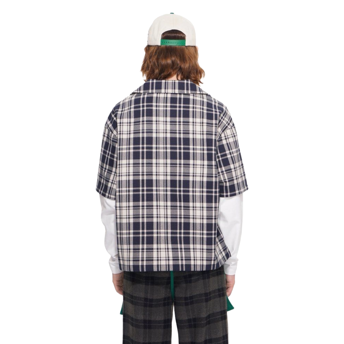 VDL LUZ PLAID BUTTON DOWN - BLUE / WHITE (COTTON BLEND)