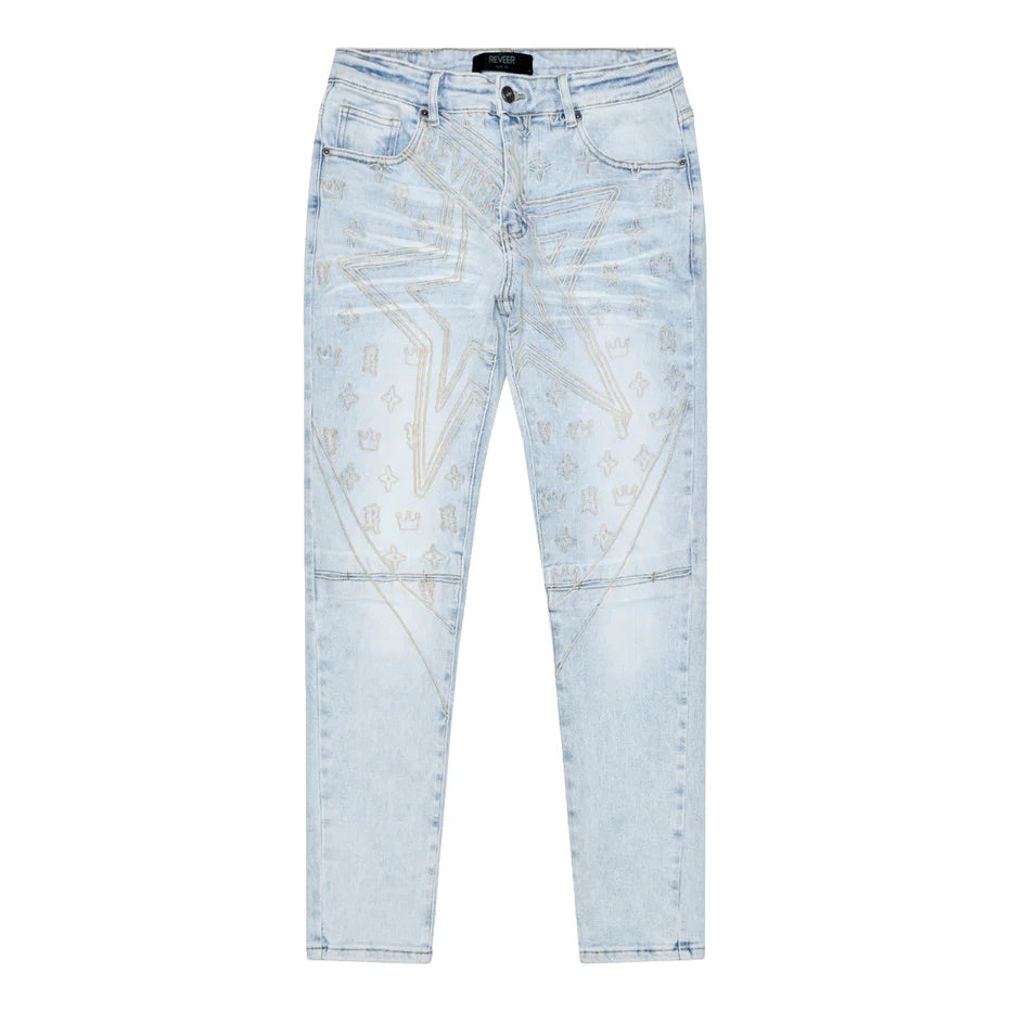 RVR "STAR" ICE BLUE SKINNY DENIM (CO-23)