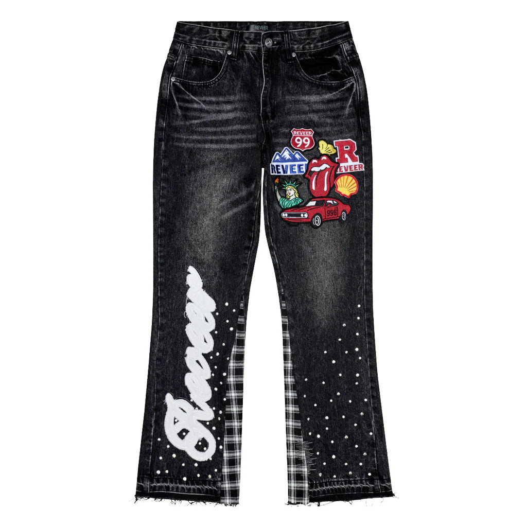 RVR "HERITAGE" BLACK FLARE DENIM