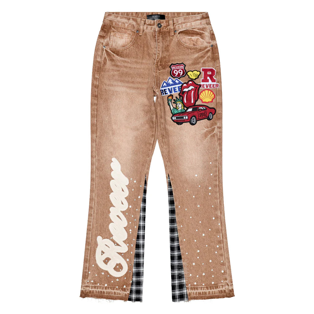 RVR "HERITAGE" KHAKI FLARE DENIM