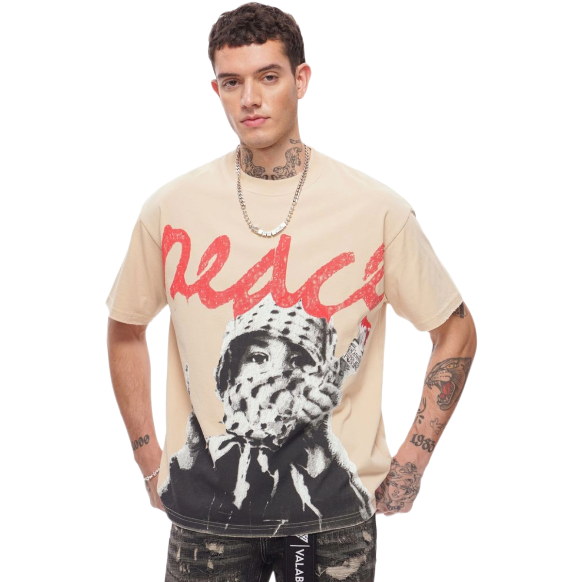 VALABASAS "PEACE/PURGE" TEE (BEIGE)