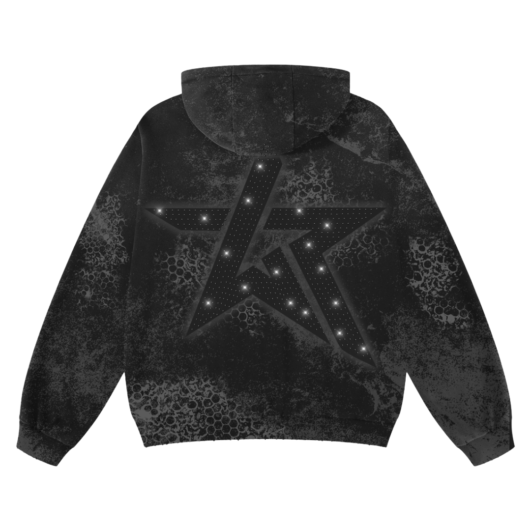 WKNDRIOT SCALES HOODIE W/ BLK RHINESTONES