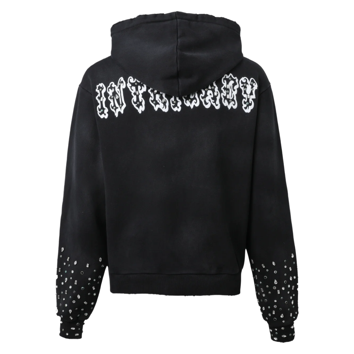 LOST INTRICACY WASHED BLACK PATCH ZIP UP