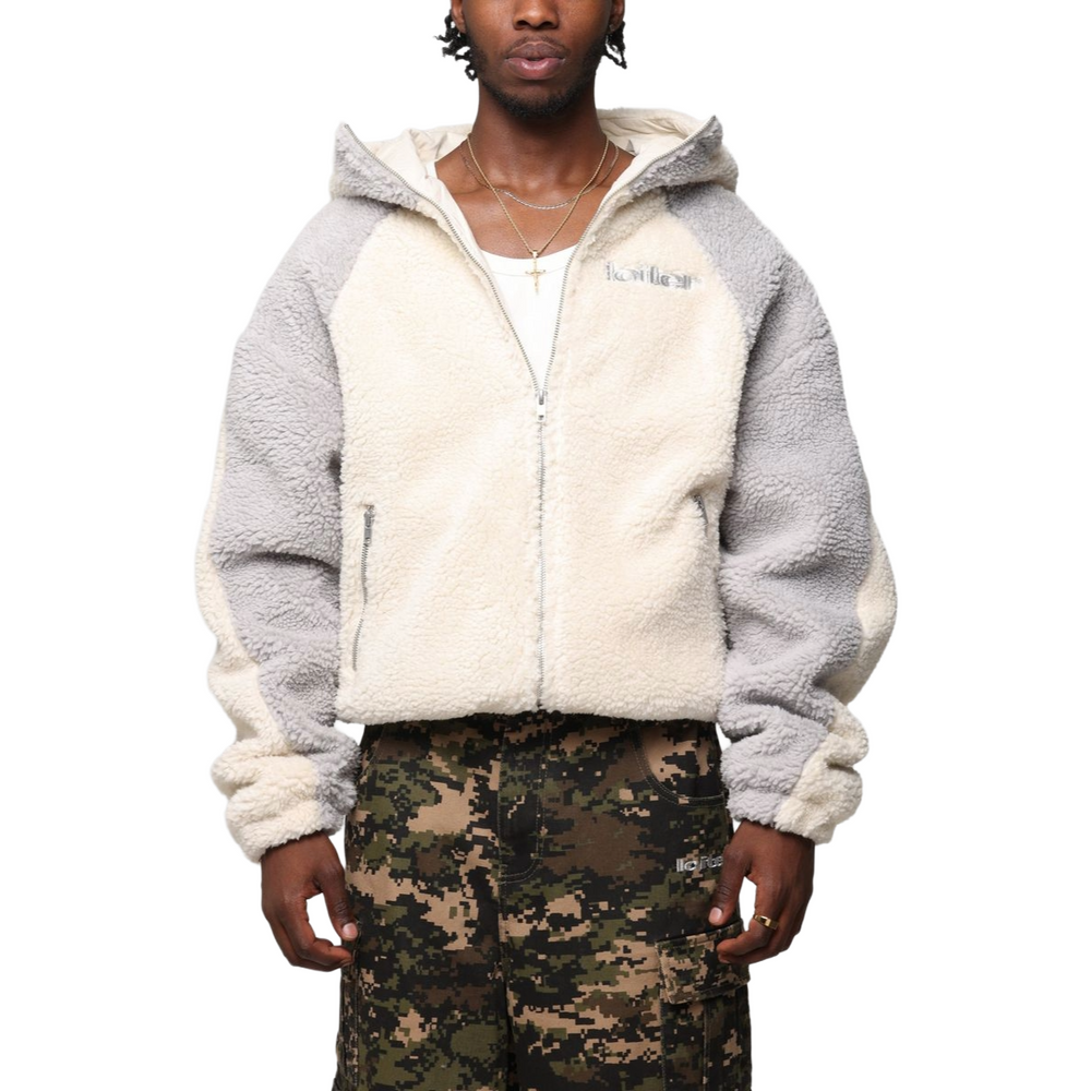 LOITER SPEEDWAY FLEECE JACKET - STONE