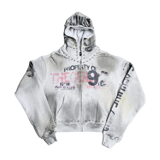 TGC DIRTY WASH HOODIE - WHITE
