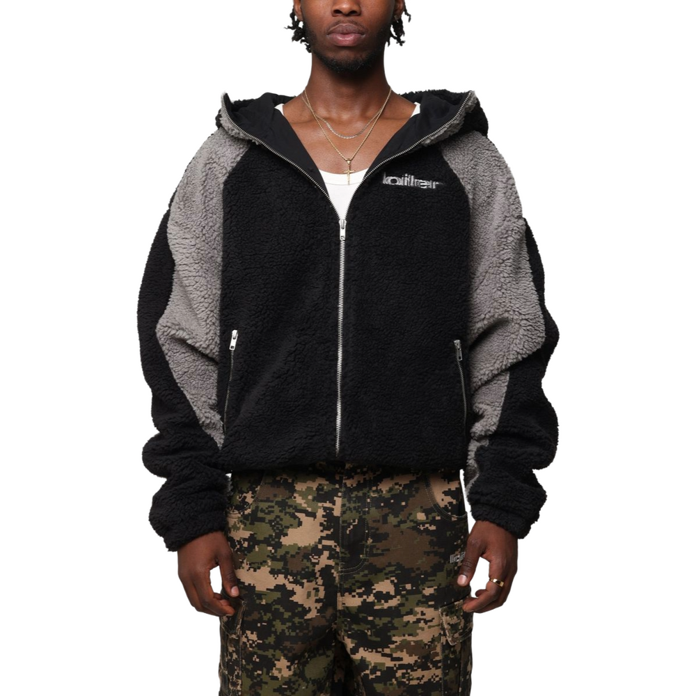 LOITER SPEEDWAY FLEECE JACKET - BLACK