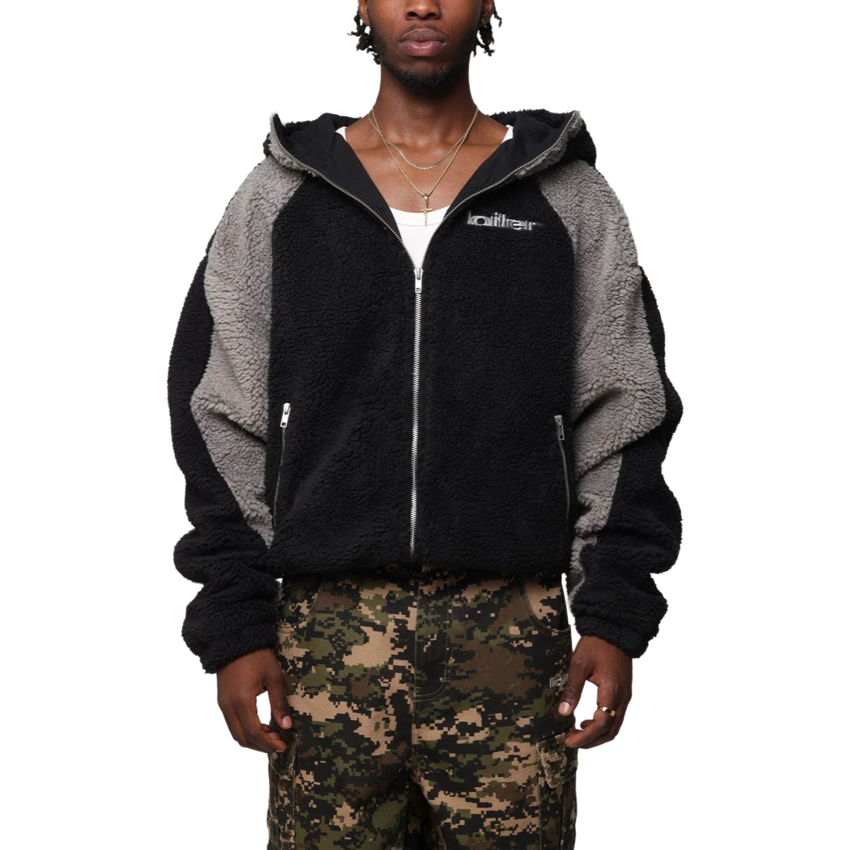 LOITER SPEEDWAY FLEECE JACKET - BLACK