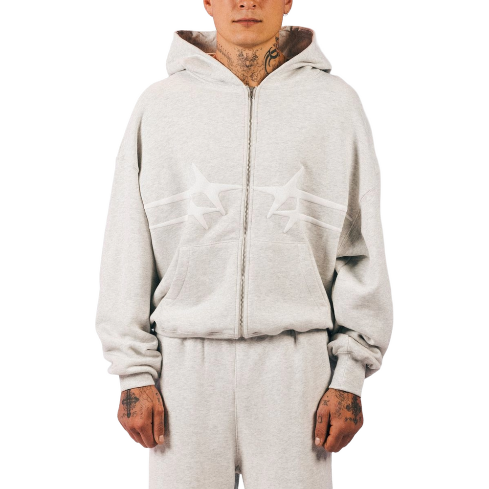 LOITER CELESTIAL FULL-ZIP HOODIE - GREY