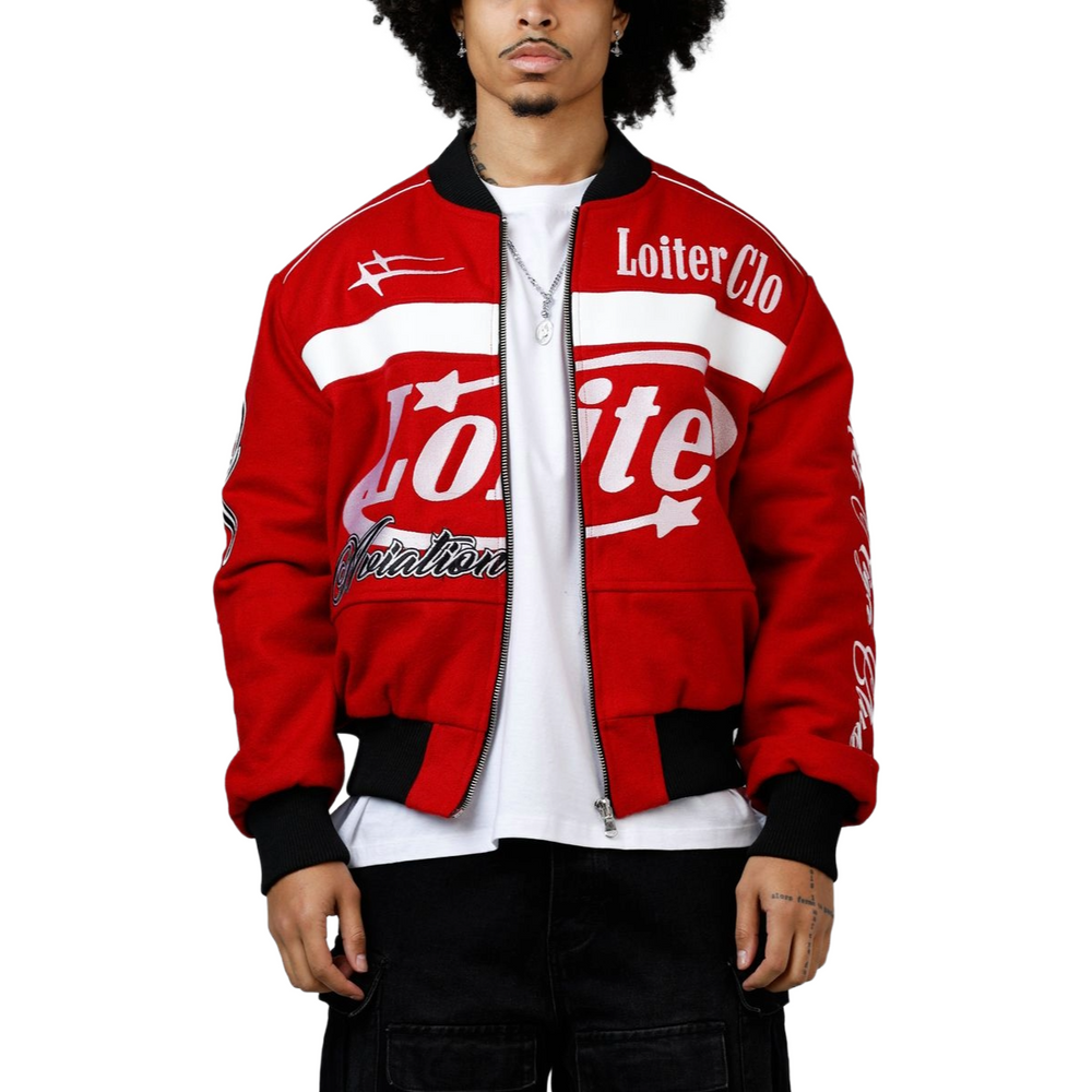 LOITER AVIATION BOMBER JACKET - RED