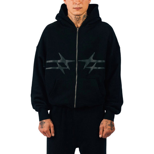LOITER CELESTIAL FULL-ZIP HOODIE - BLACK