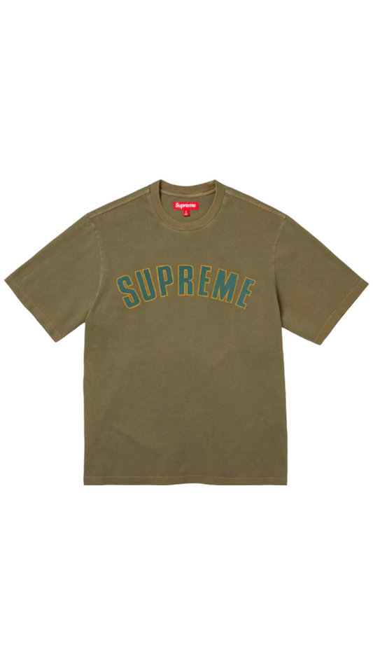 SUPREME OLIVE CRACKED ARC S/S TOP