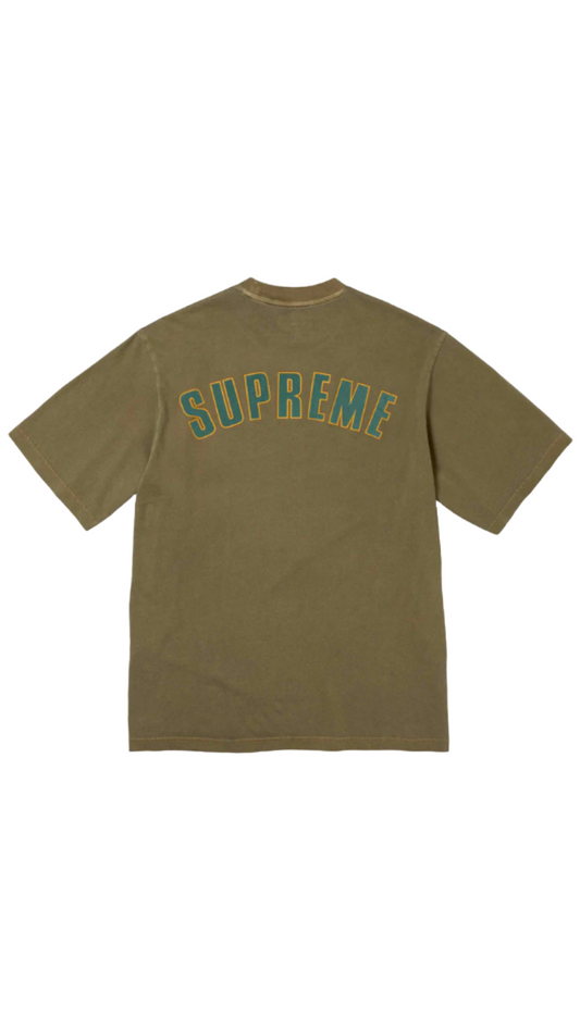 SUPREME OLIVE CRACKED ARC S/S TOP