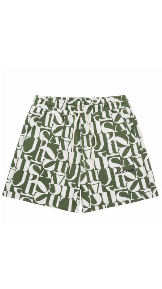 ALMOST SOMEDAY OLIVE "HARMONY" TERRY SHORTS
