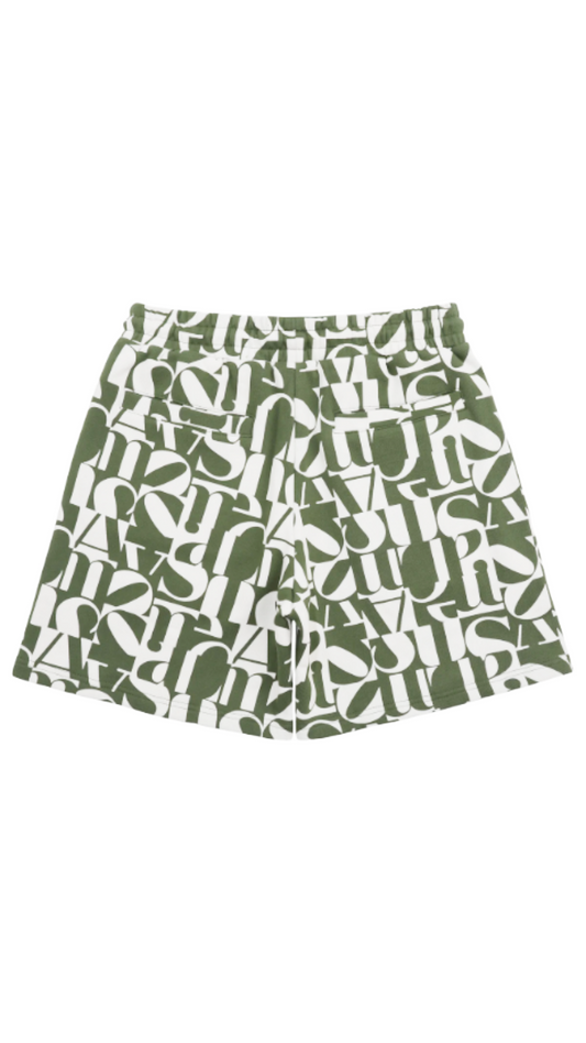 ALMOST SOMEDAY OLIVE "HARMONY" TERRY SHORTS