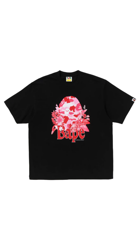 FLORAL BIG APE HEAD RELAXED FIT TEE (BLACK)