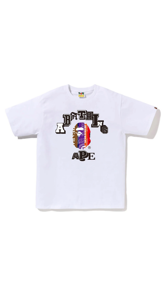 BAPE FANS SCARF COLLEGE TEE (WHITE)