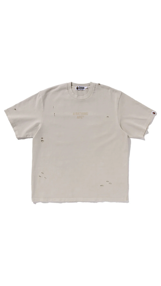 BAPE DAMAGED GARMET DYED RELAXED FIT TEE (IVORY)
