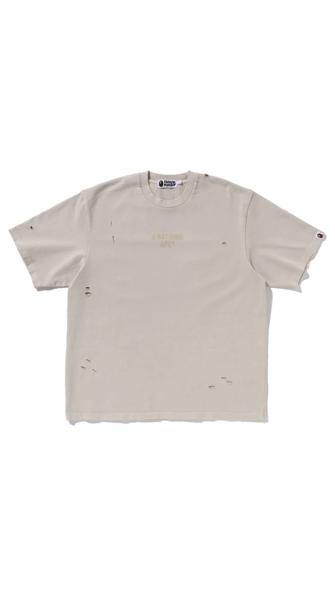 BAPE DAMAGED GARMET DYED RELAXED FIT TEE (IVORY)