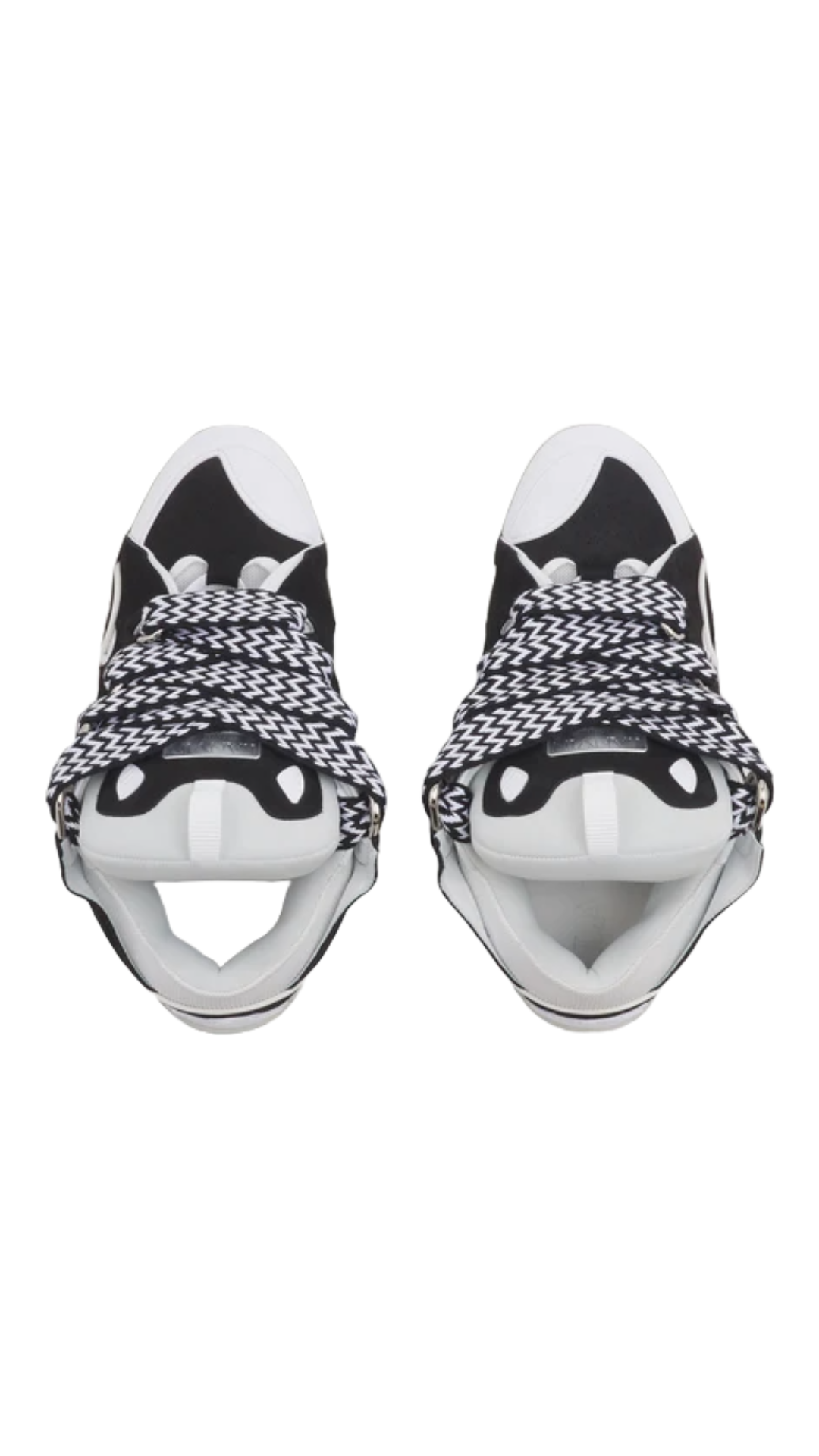 LEATHER CURB SNEAKERS (BLACK/WHITE)