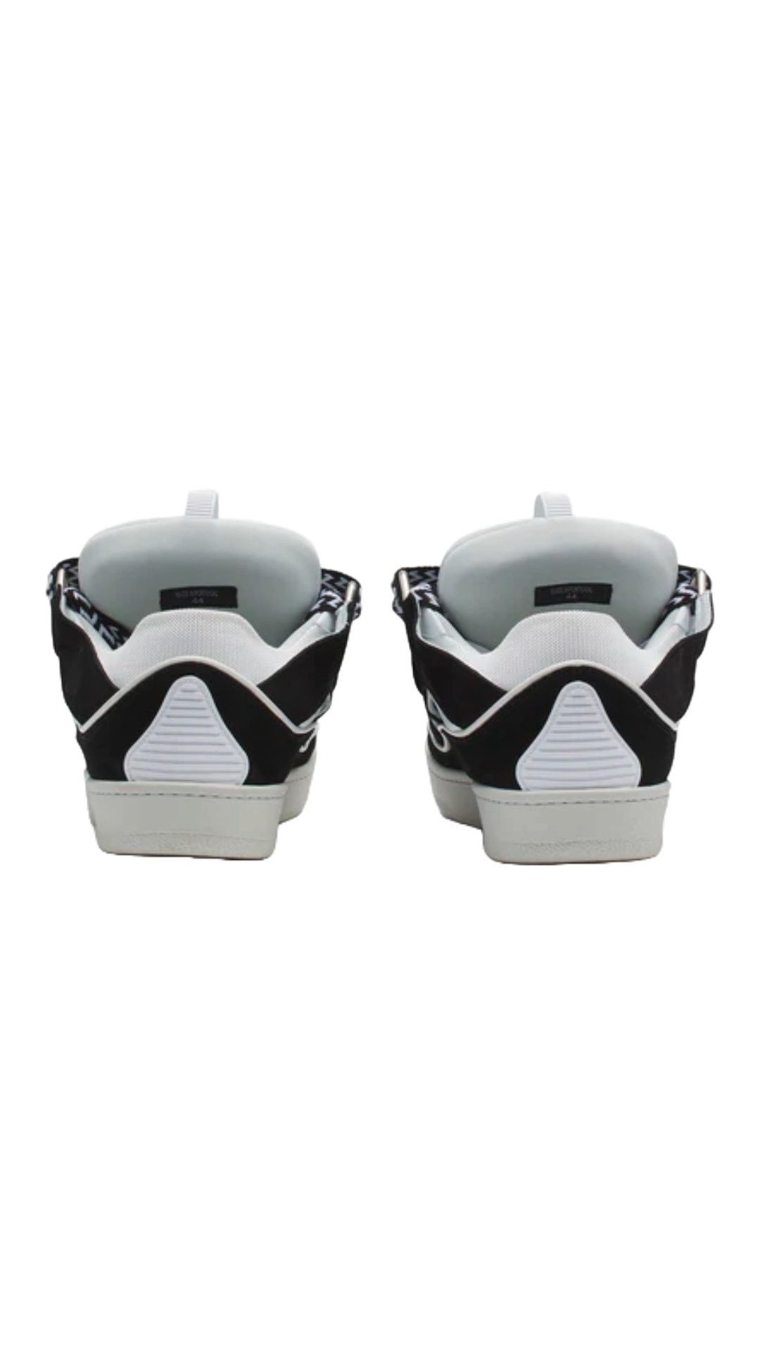 LEATHER CURB SNEAKERS (BLACK/WHITE)