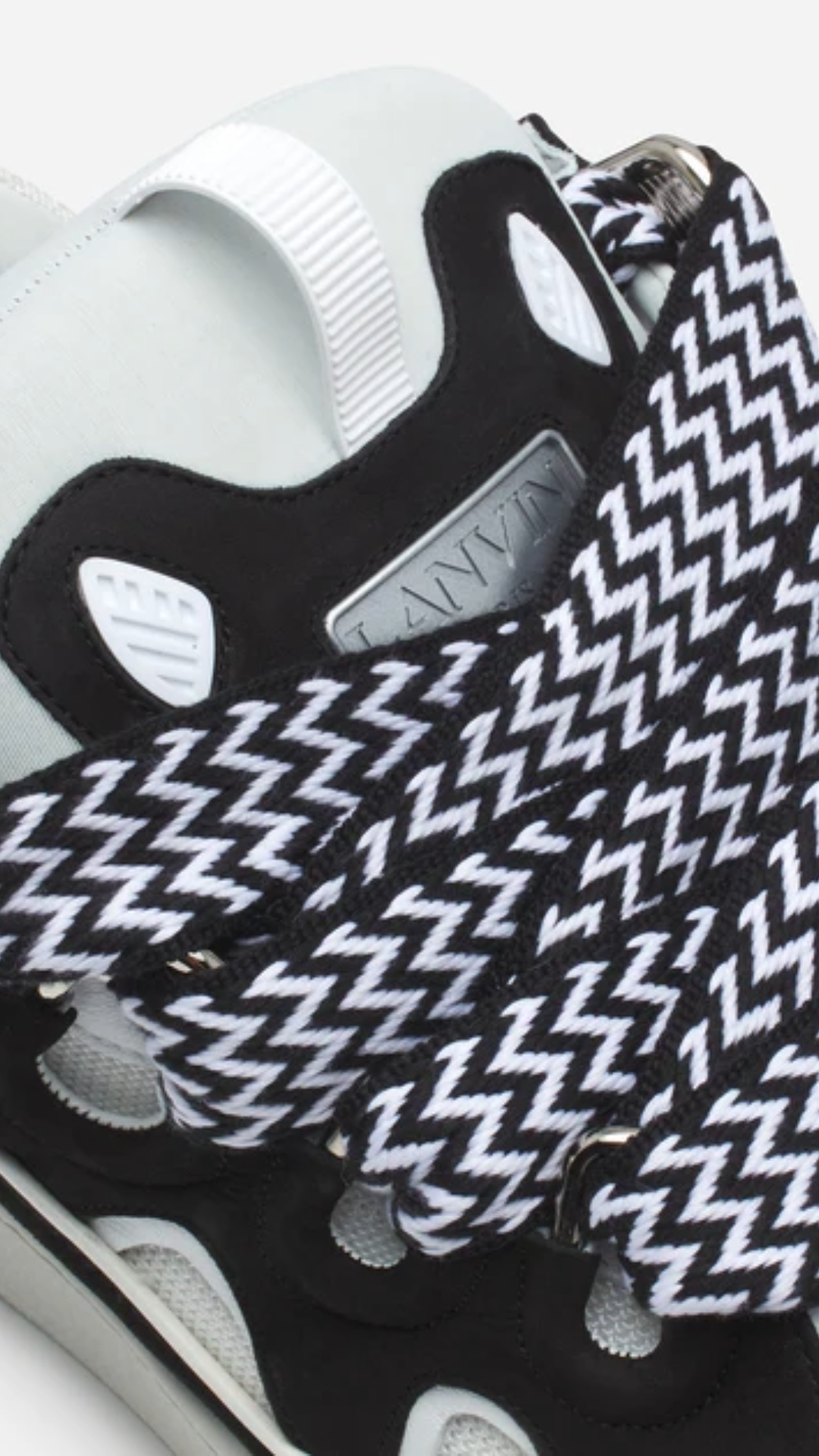 LEATHER CURB SNEAKERS (BLACK/WHITE)