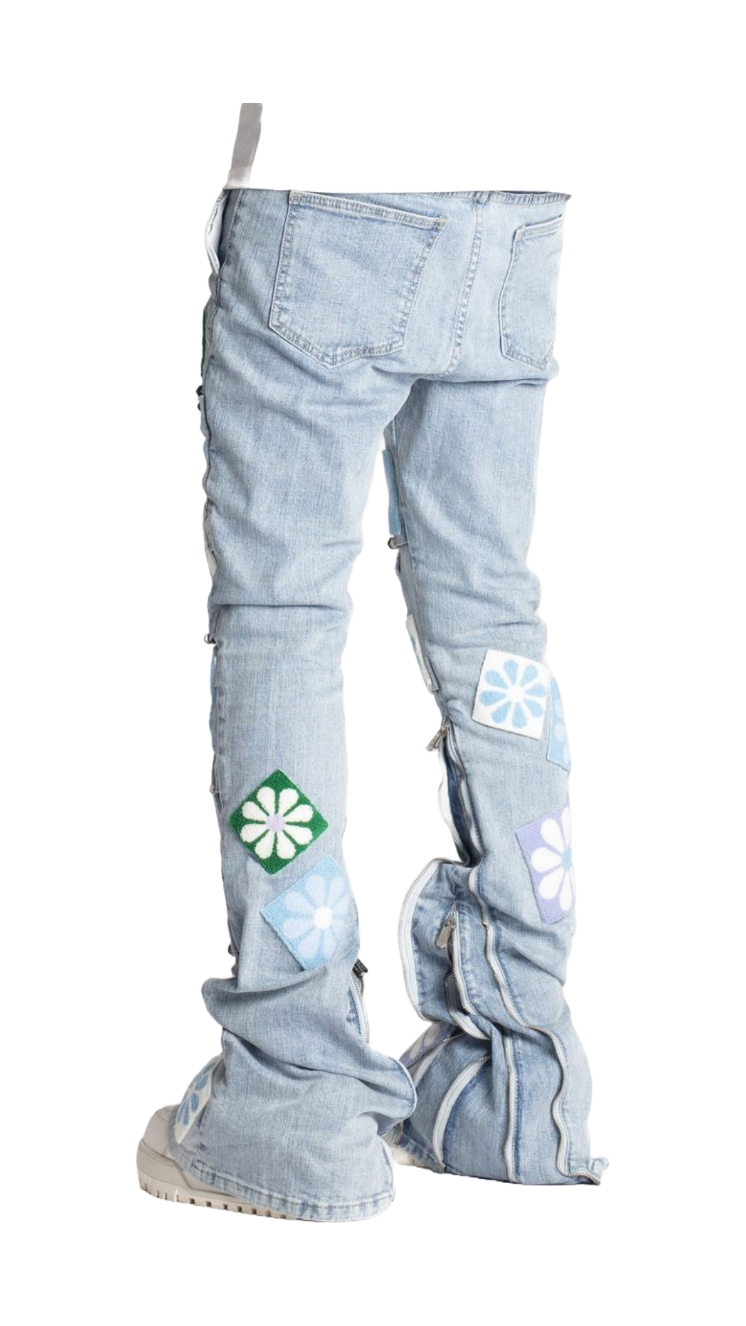 GUAPI AQUA BLUE FLOWERS DENIM