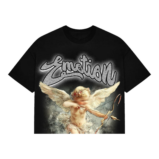ME "CUPID" BLACK RHINESTONE TEE