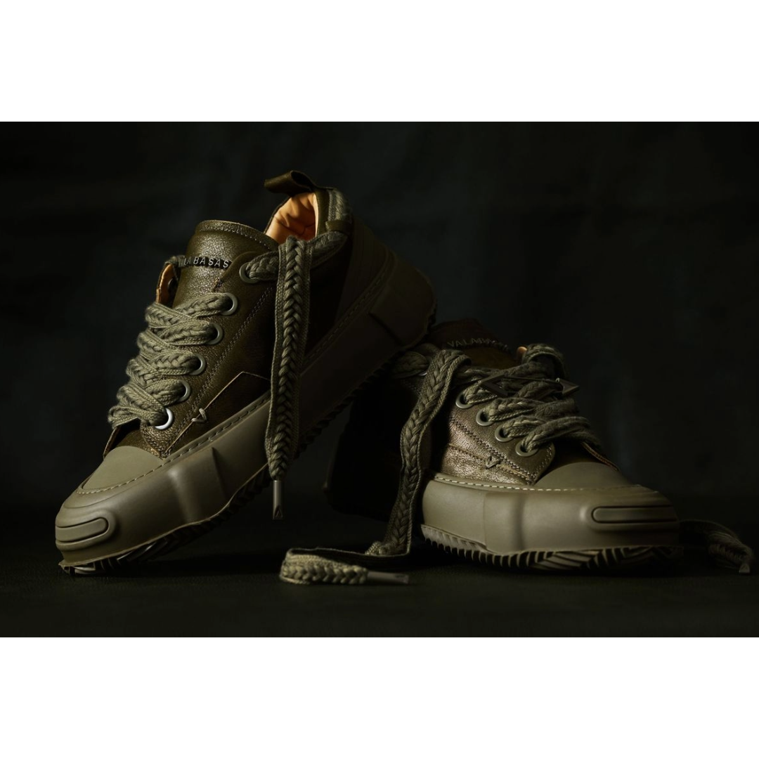 VALABASAS "VISION" GREEN LEATHER LOW TOP