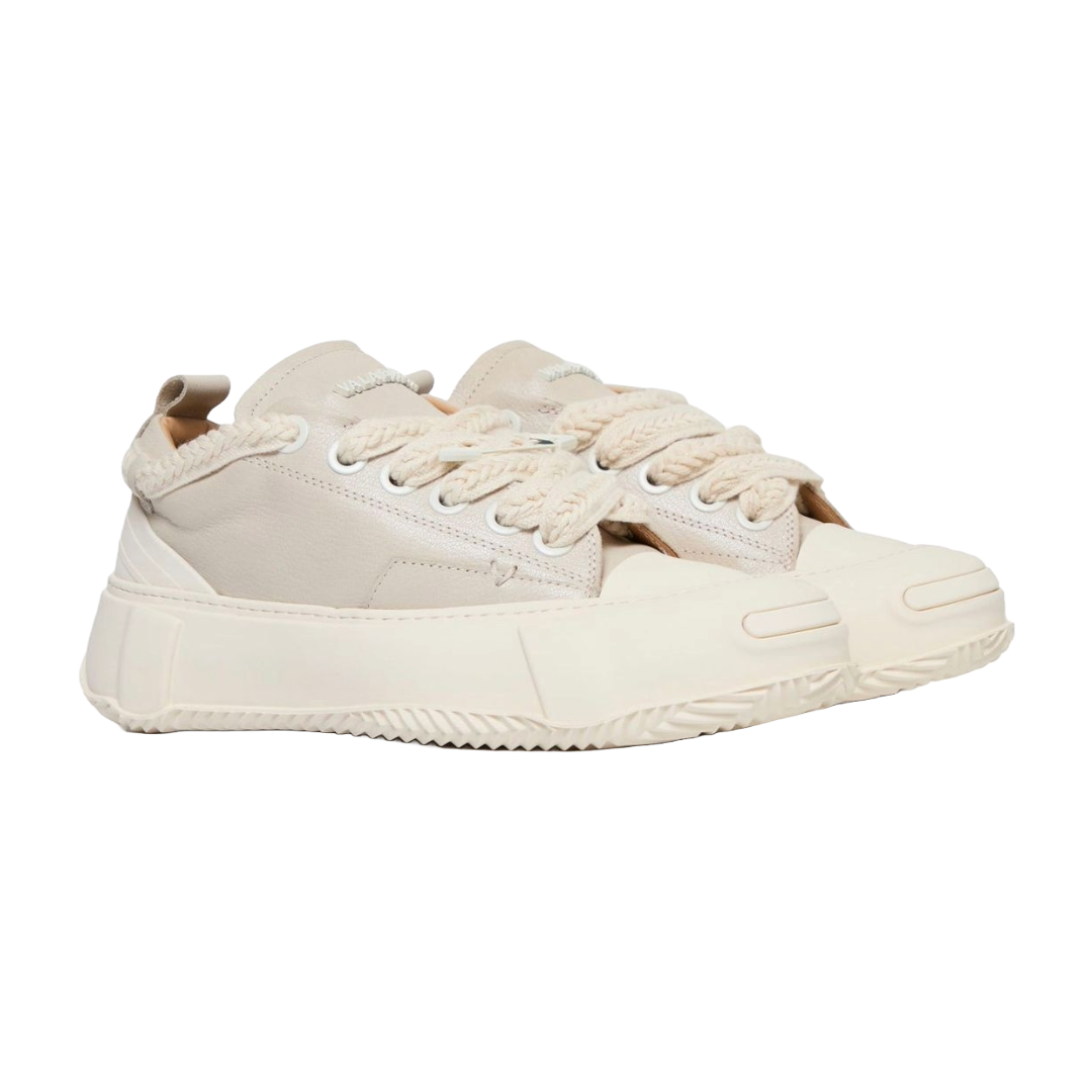 VALABASAS "VISION" BONE WHITE LEATHER LOW TOP