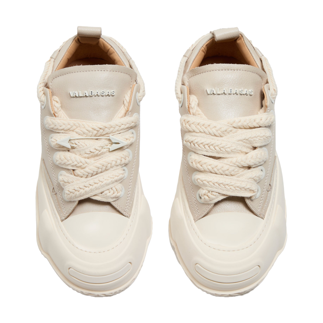 VALABASAS "VISION" BONE WHITE LEATHER LOW TOP