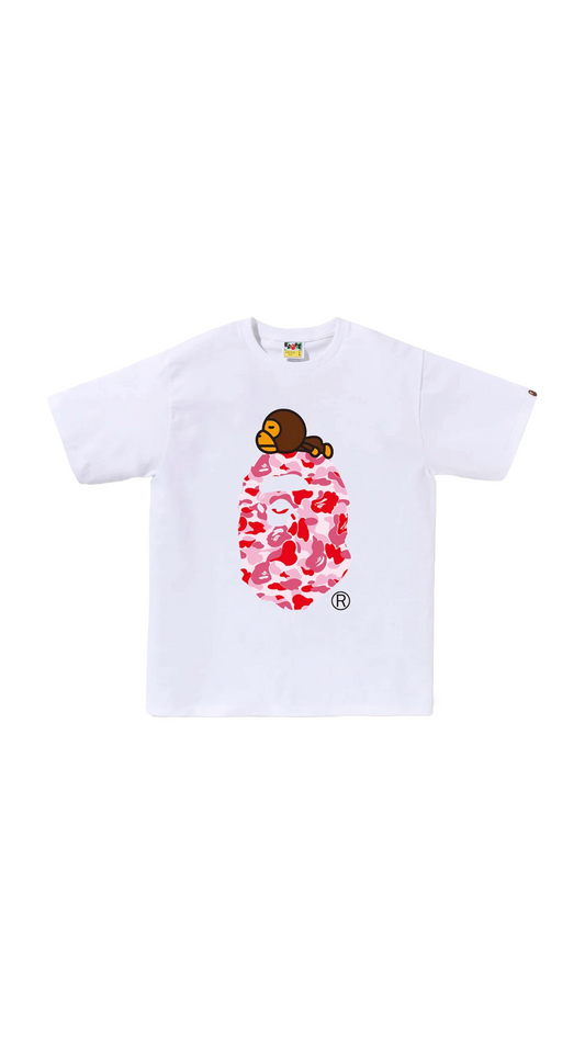 BAPE ABC CAMO MILO TEE (WHT/PNK)