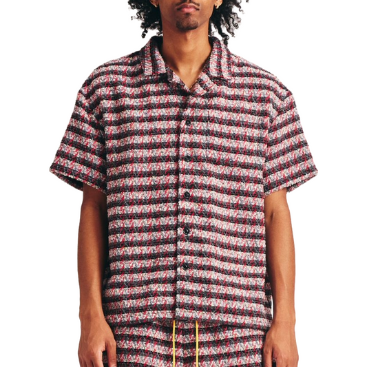 DSM TWEED BUTTON UP (RED MULTI)