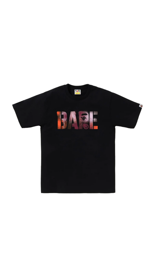 BAPE STENCIL LOGO TEE (BLACK/RED)