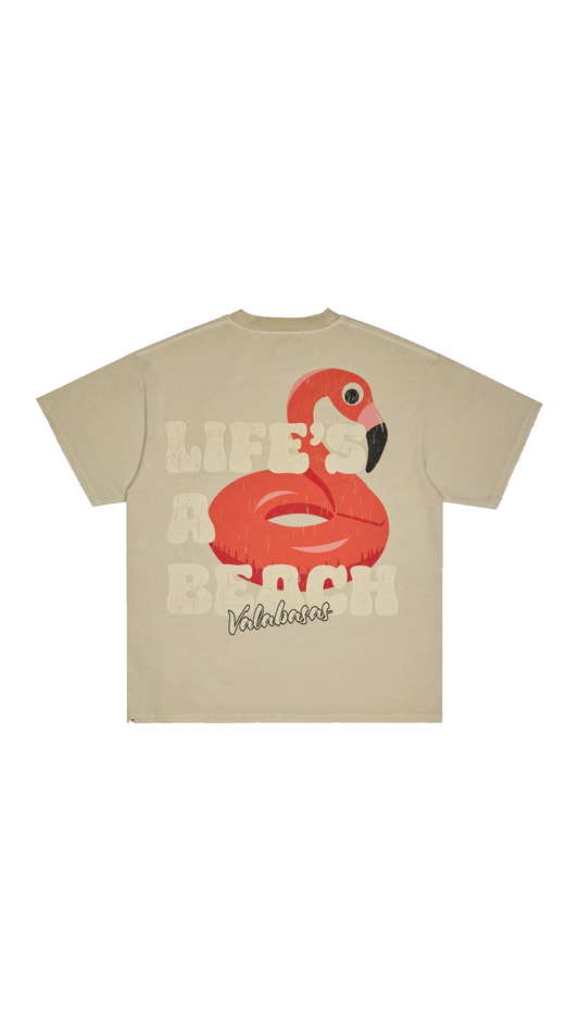 VALABASAS "LIFES A BEACH" TEE (CREAM)